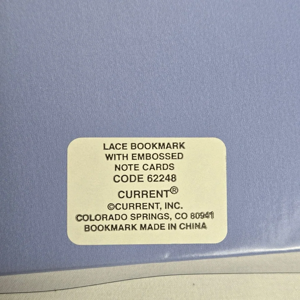 Current‎ Inc Lace Bookmark & 6 Embossed Note Cards & Envelopes, 3 Designs, 62248